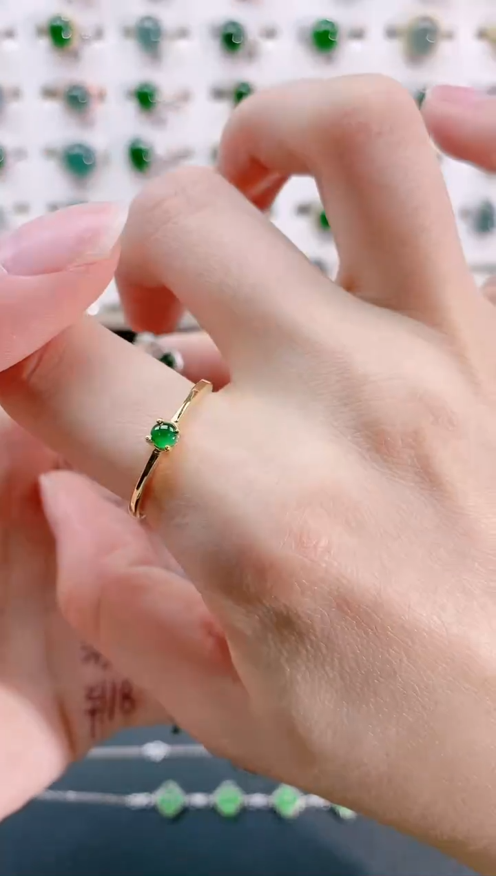 【闪购商品】翡翠戒指银S925镶嵌天然翡翠