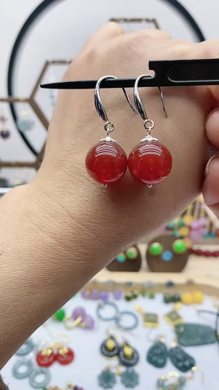 未镶嵌南红玛瑙耳饰6