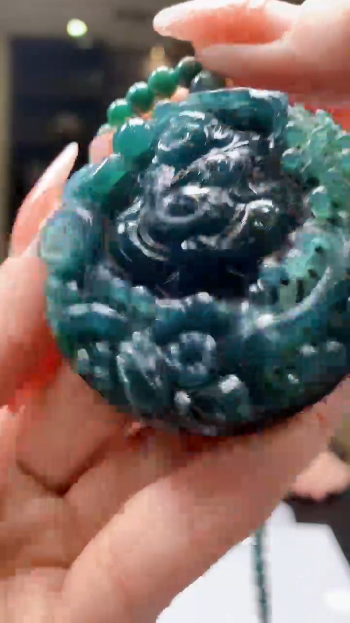 【闪购商品】定制翡翠未镶嵌1074-毛货挂件赠珠链28