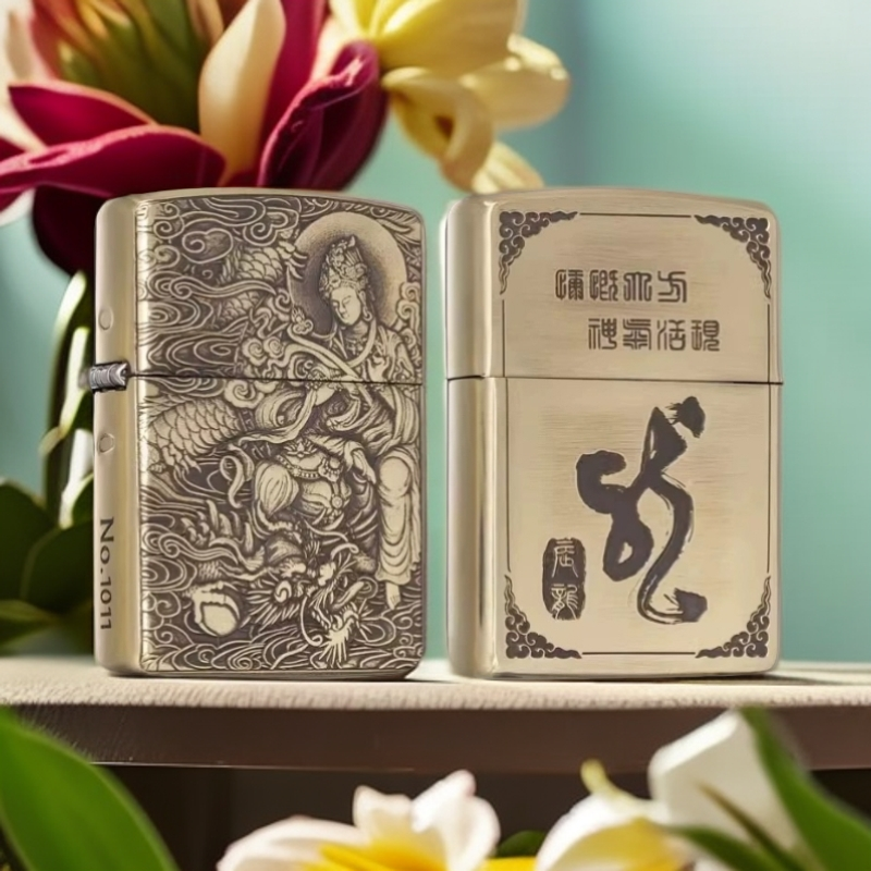 【老李推荐】zippo打火机十二生肖本命佛合集黄铜盔甲DYJ1