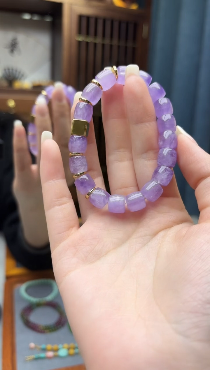 未镶嵌车挂水晶紫水晶直切手串XZYW