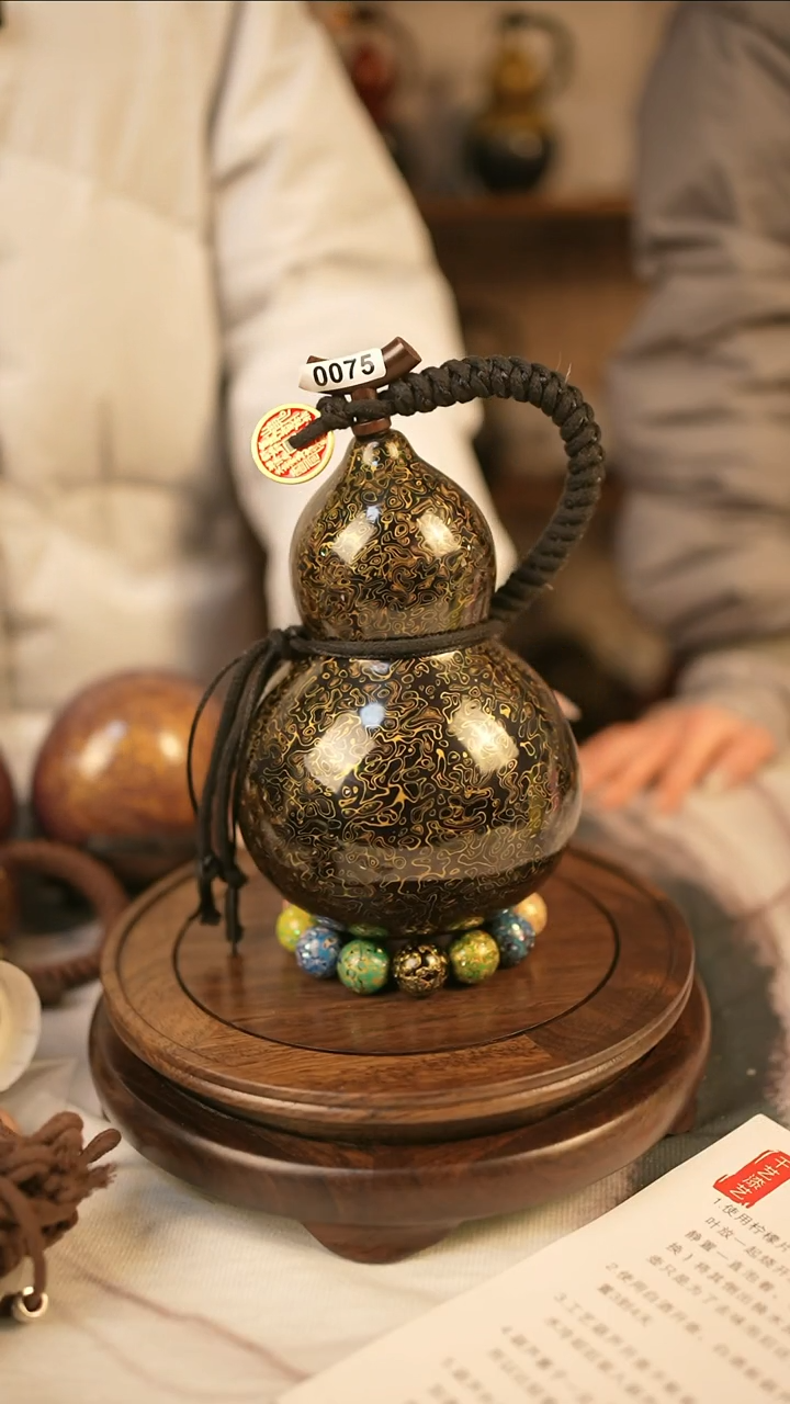 【闪购商品】075精品大漆酒葫芦送漏斗网兜