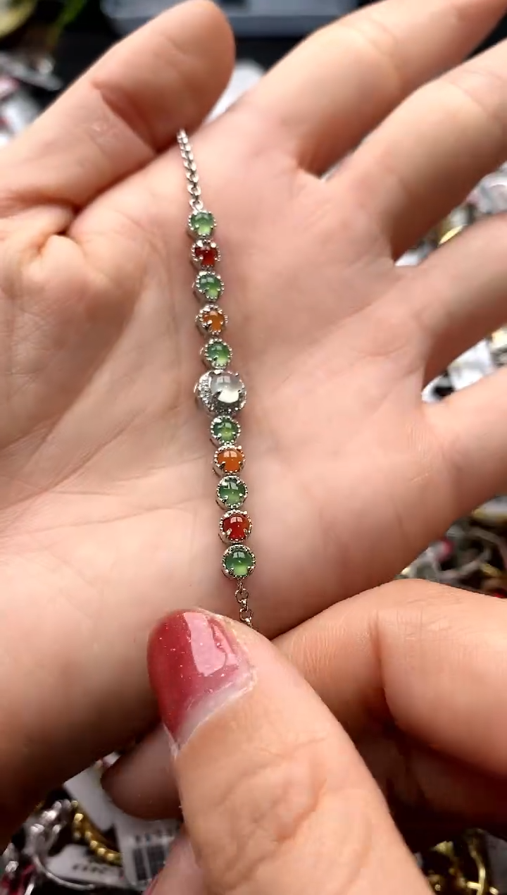 【闪购商品】翡翠戒指银S925镶嵌33333333     9