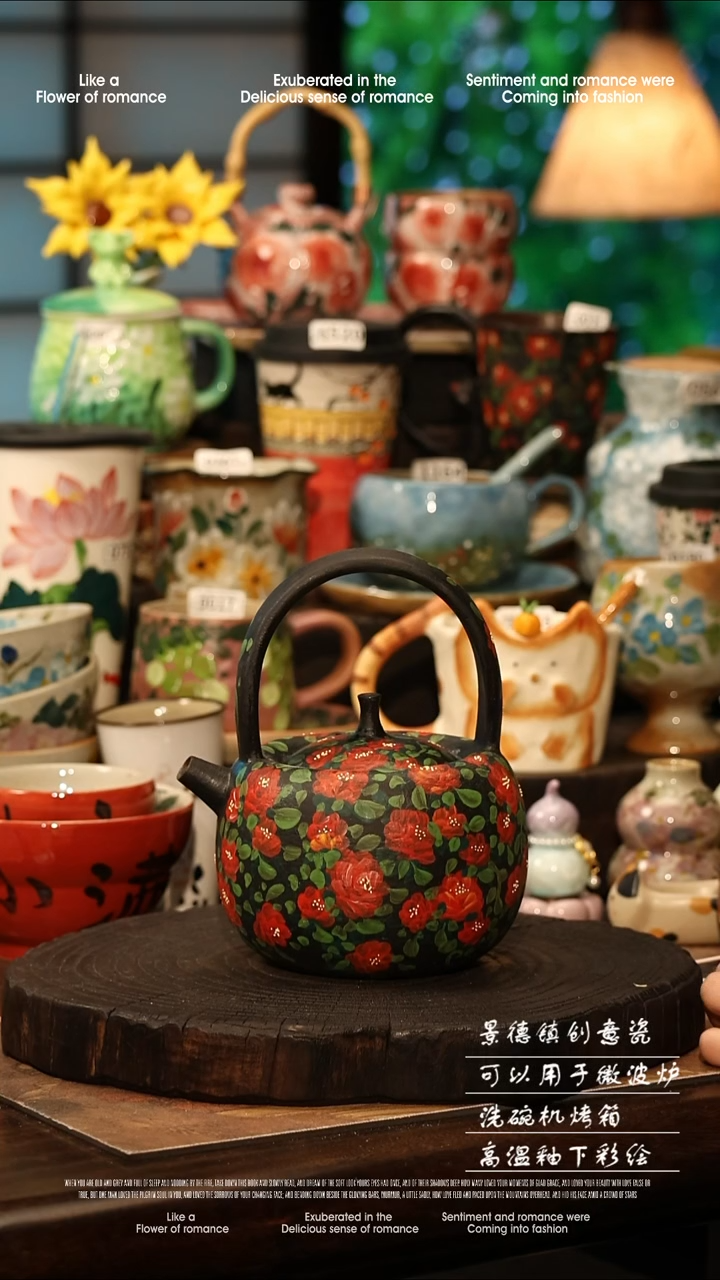 陶瓷景德镇高温釉下彩手工手绘款式