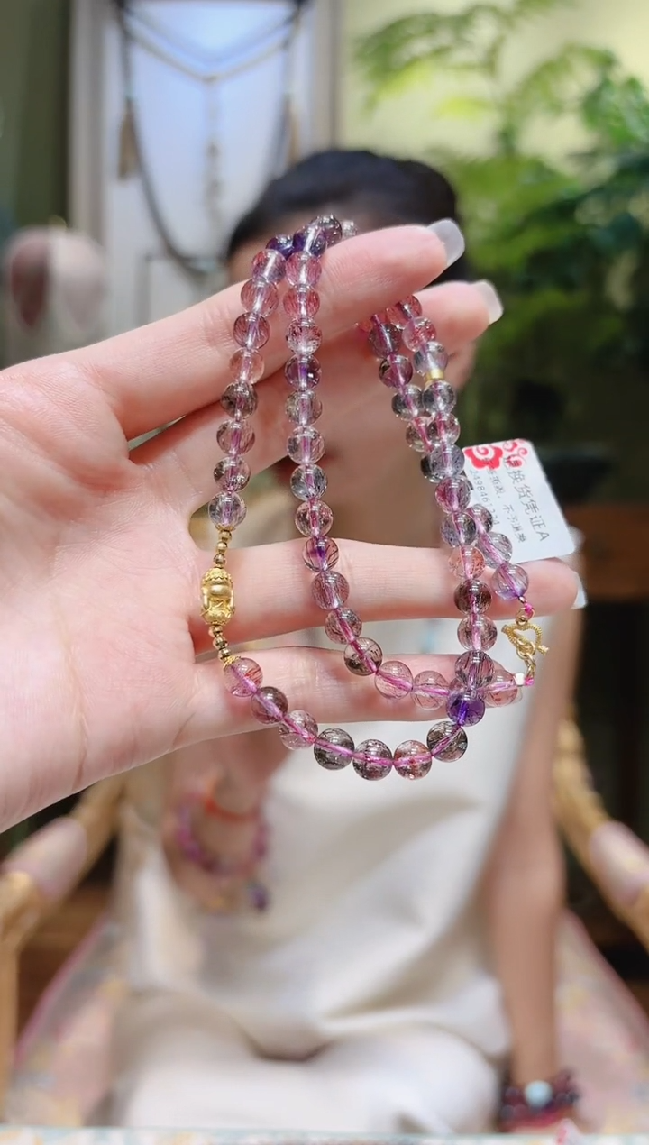 【闪购商品】水晶项链18K金镶嵌小佛公超七项链OT