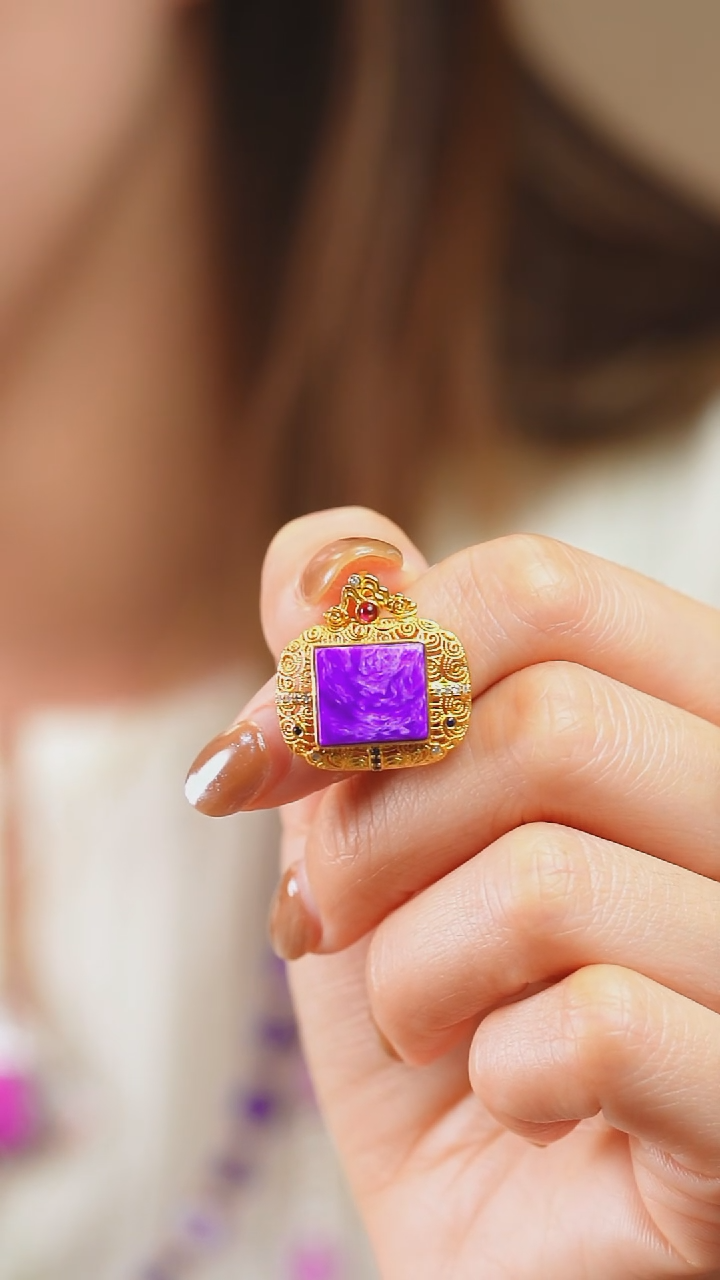 苏纪石（舒俱来）18K金镶嵌吊坠(不含链)分单1