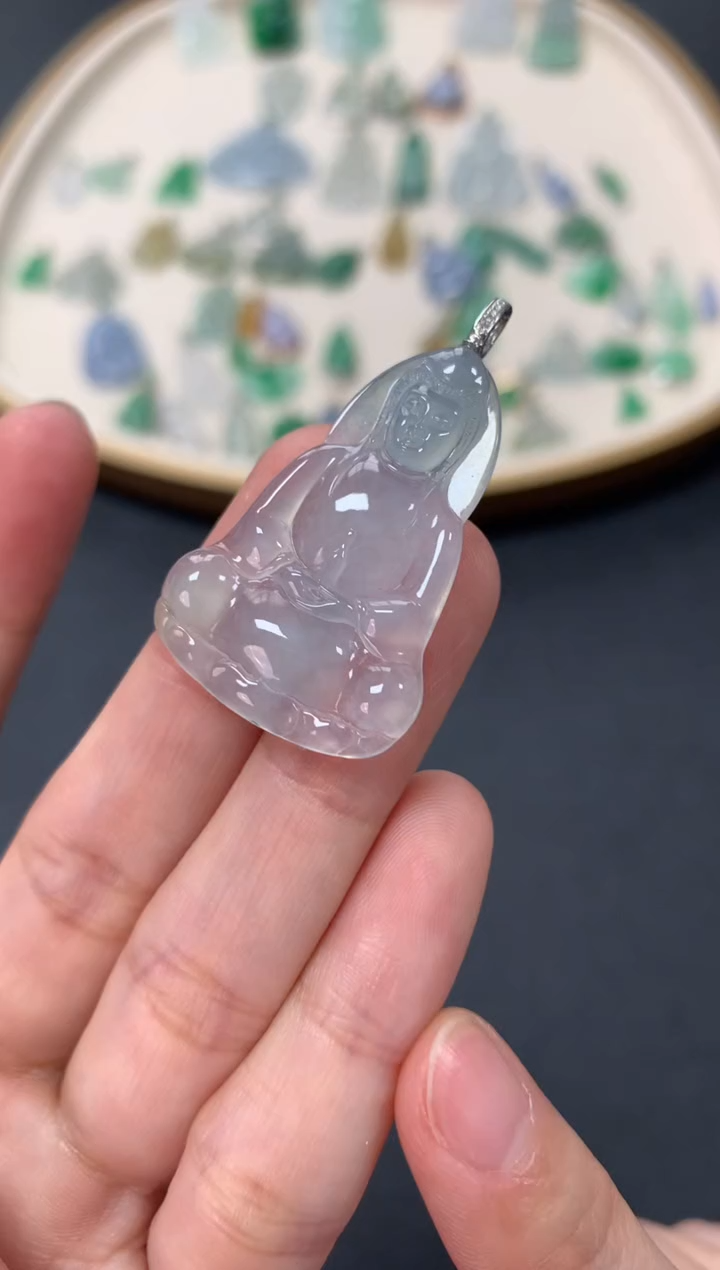 【闪购商品】翡翠吊坠(不含链)18K金镶嵌1980