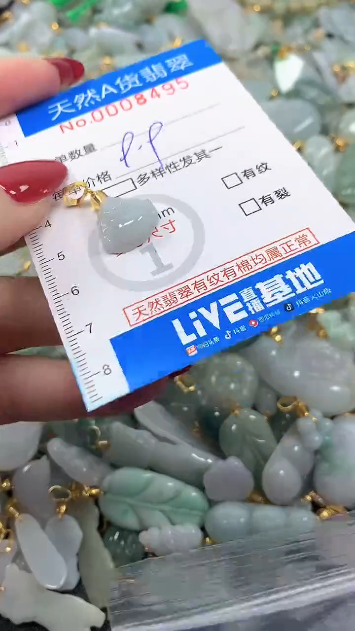 颈饰未镶嵌翡翠净货挂件-8495