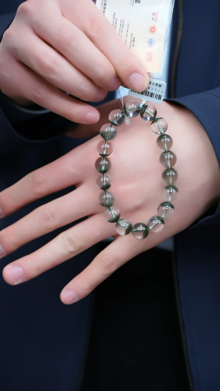 【闪购商品】水晶手链未镶嵌s037 绿幽灵手链11mm+