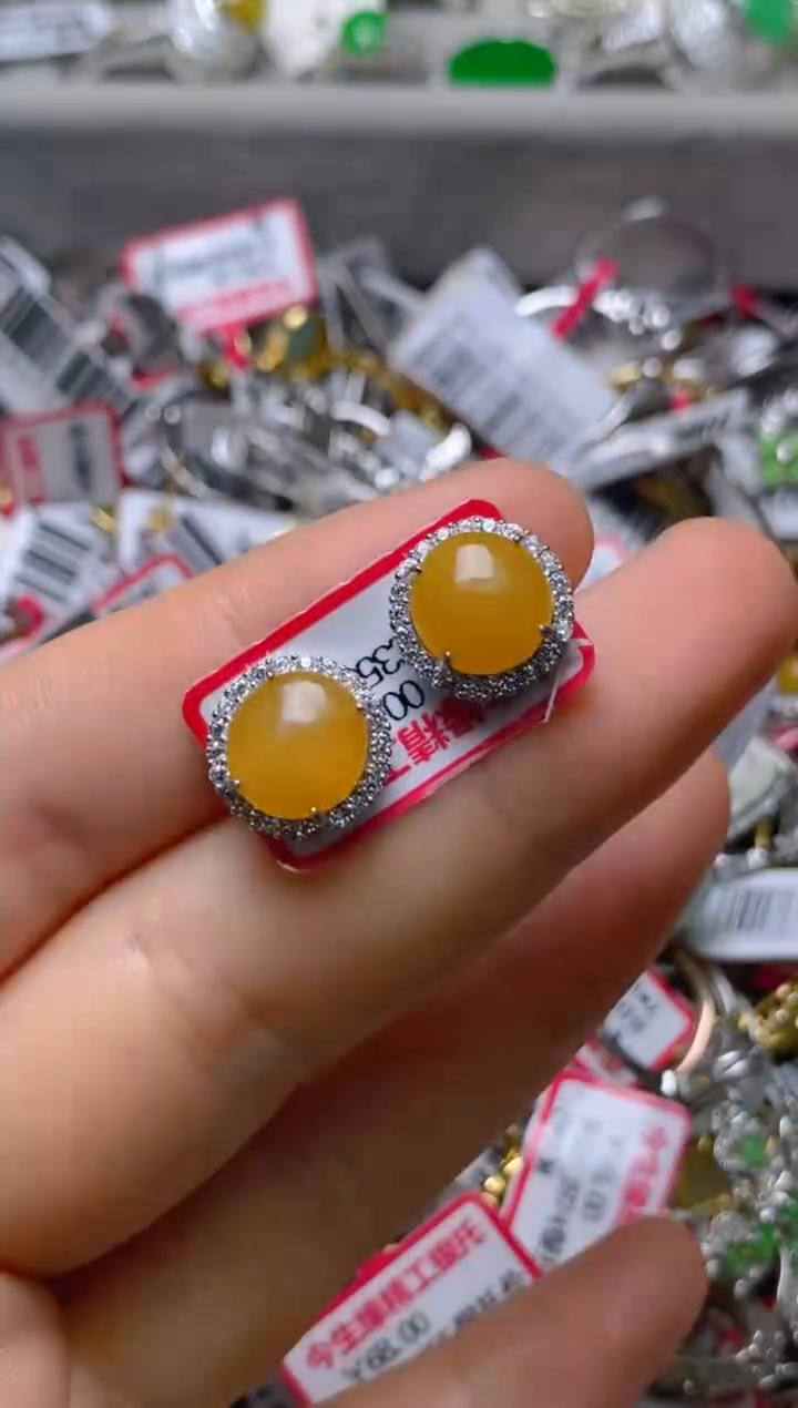 银S925镶嵌戒指翡翠百内无证书