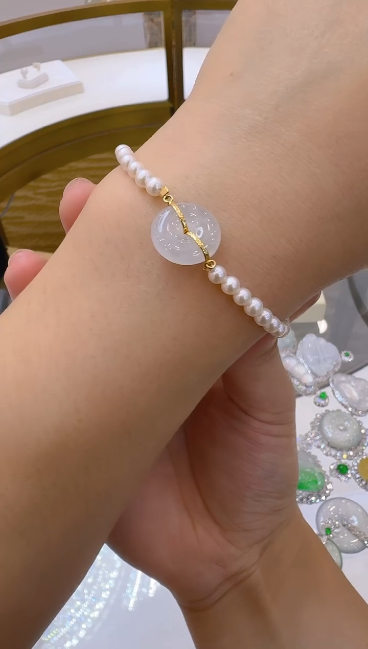 18K金镶嵌手链翡翠多样性发货拍一发一