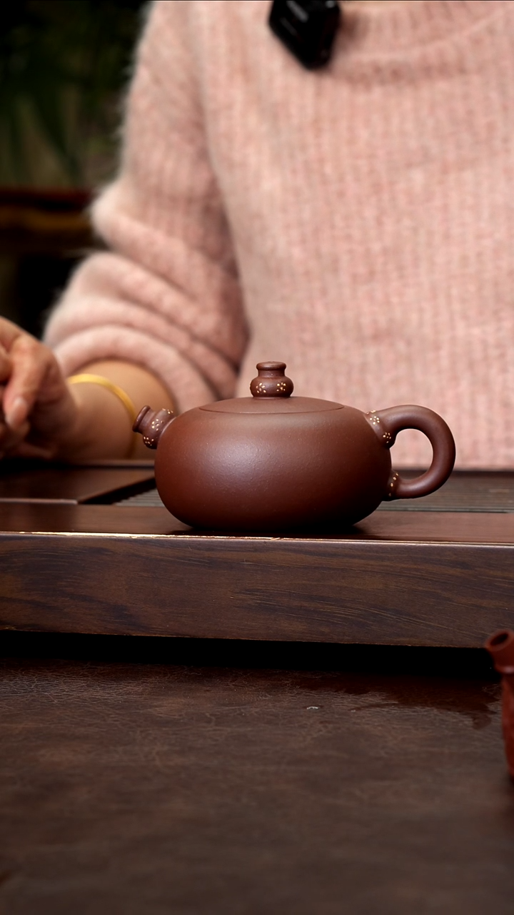 茶壶紫砂紫泥葫芦铺金沙200cc左右