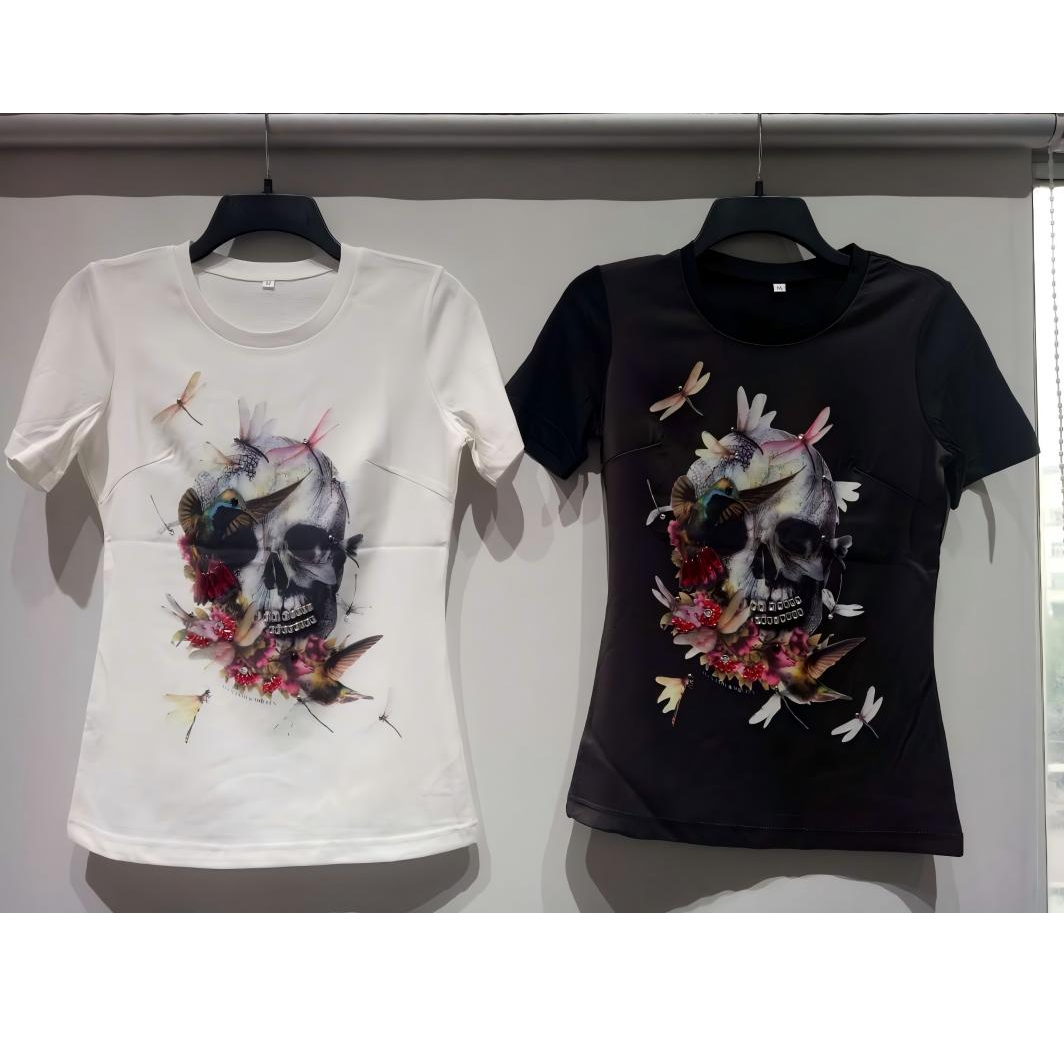 【南油玲姐】黑色女款圆领新款T恤TX001