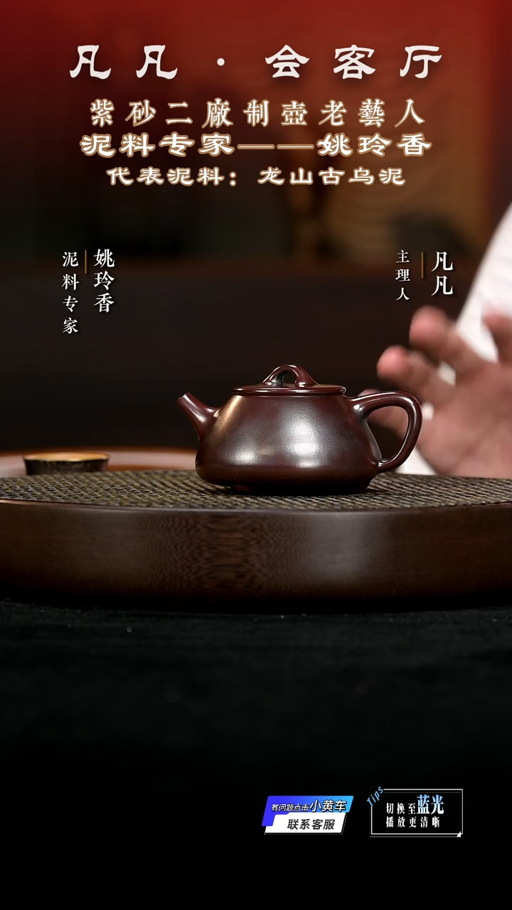 茶壶紫砂YLX33姚玲香平盖石瓢古乌泥220cc