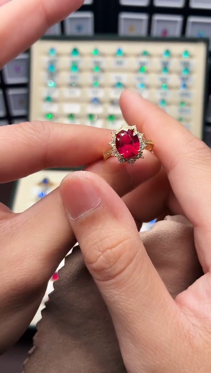 银S925镶嵌戒指红宝石555