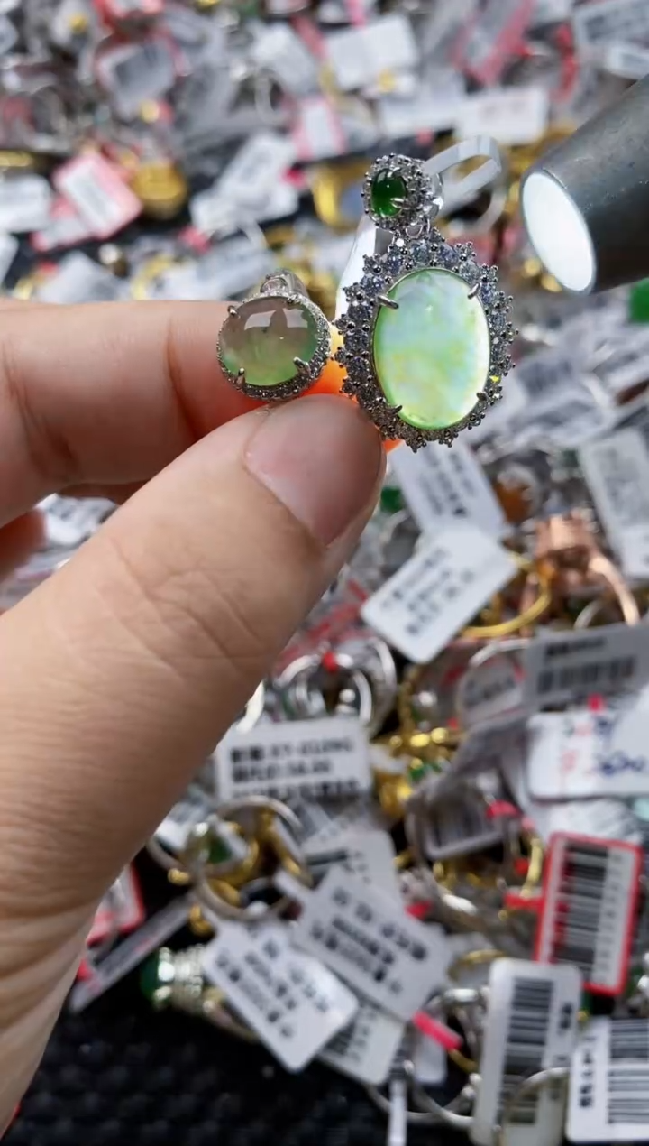 翡翠银S925镶嵌戒指5555---1777777