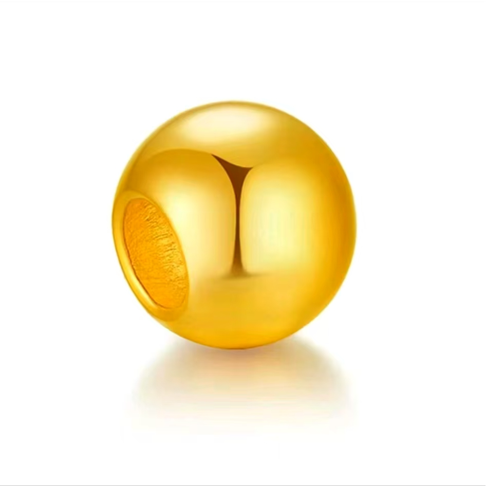 【质检发货】MR18K卡4mm亮面金珠(拍9单送两世欢）拍一单送合金链