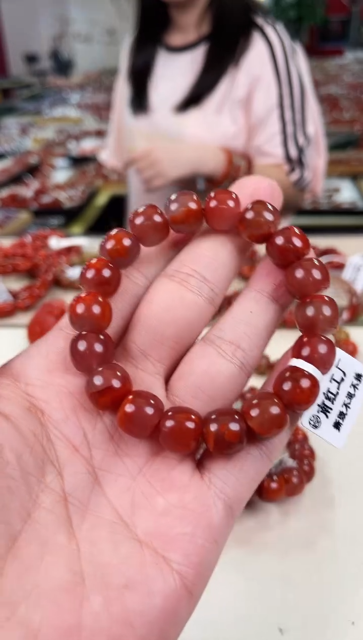 未镶嵌瓦西老型手串12+南红玛瑙（多样式发其一）