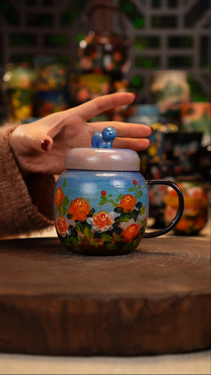 油画    釉下彩  杯子