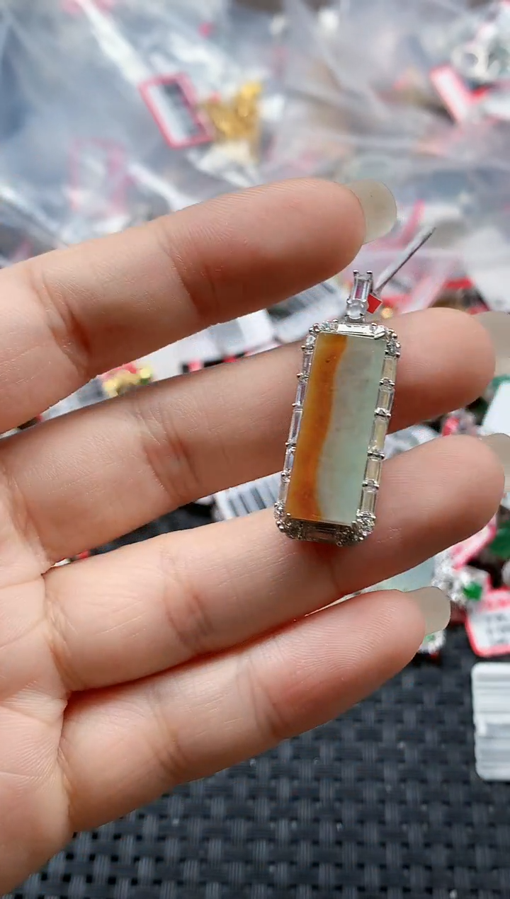 银S925镶嵌戒指翡翠天然A货缅甸翡翠