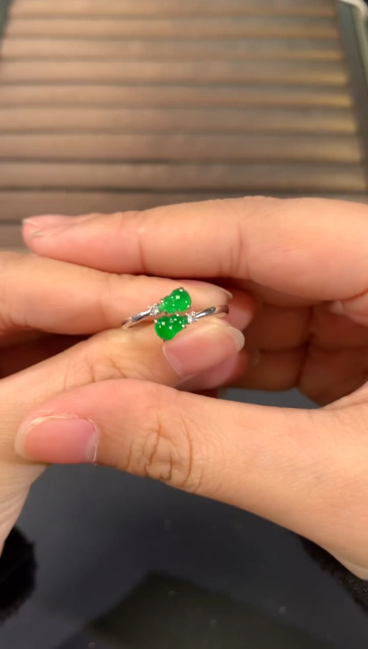 【闪购商品】翡翠戒指18K金镶嵌A637|2980