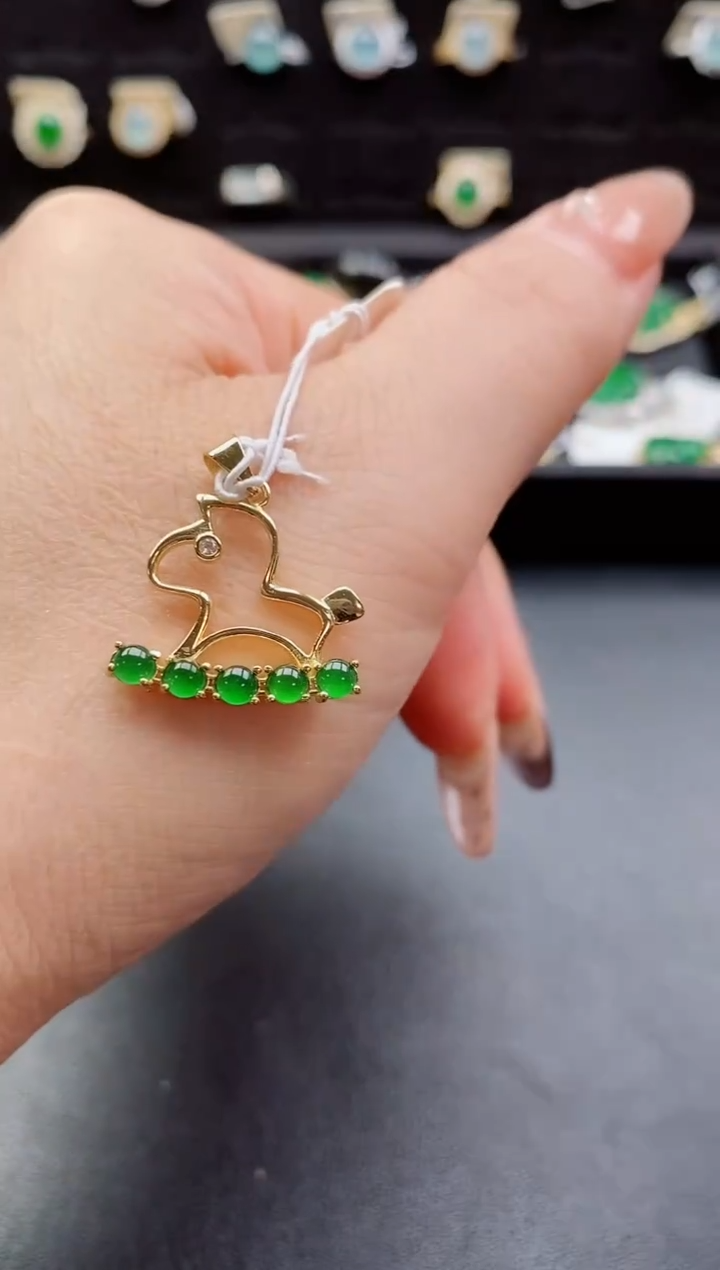 吊坠(赠链)银S925镶嵌翡翠1