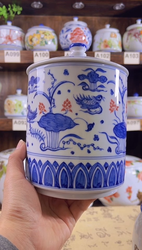 迎君陶瓷纯手工手绘  瑕