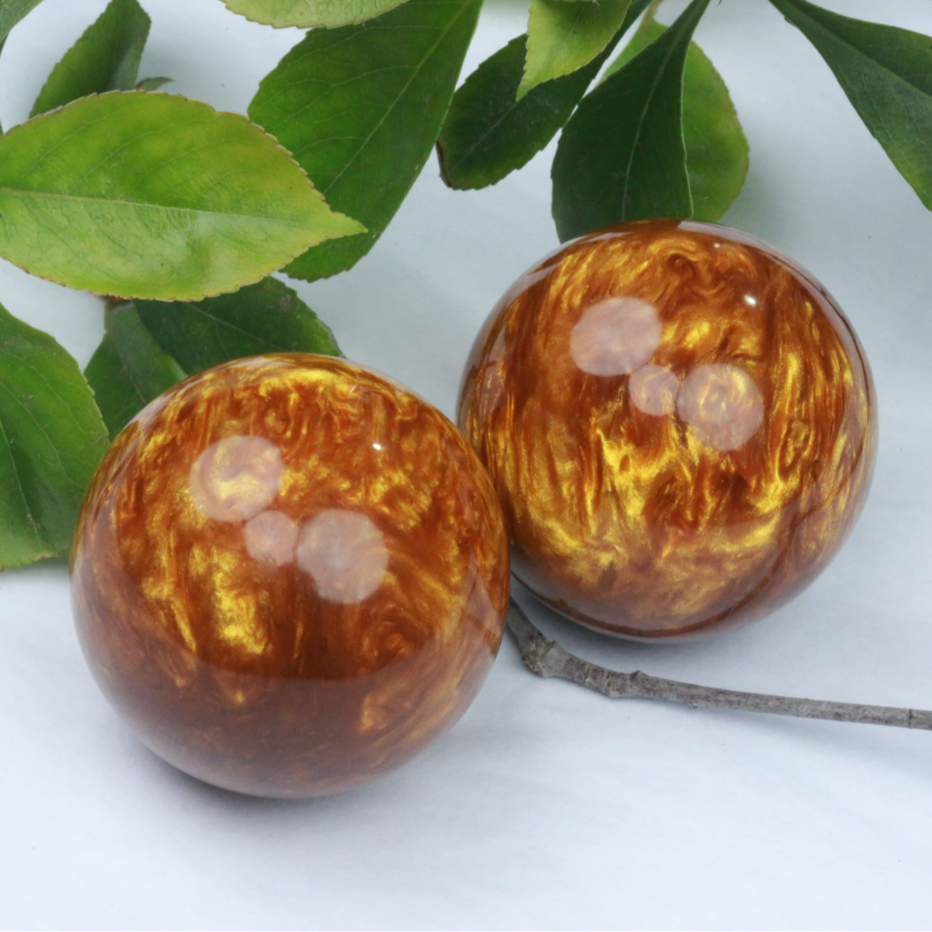 金丝海柳保健球5.0一对（无礼盒）K173