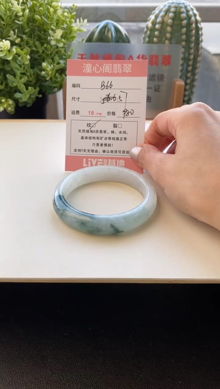 未镶嵌手镯翡翠圈口57编码B66