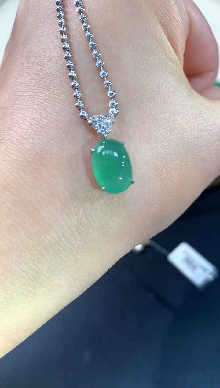 翡翠18K金镶嵌吊坠(不含链)A52 |5800