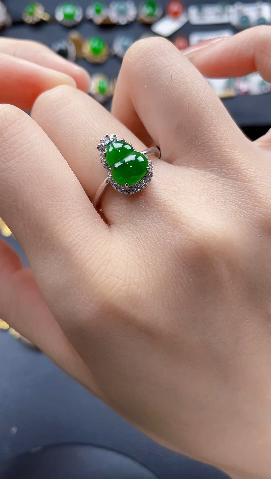 【闪购商品】翡翠戒指银S925镶嵌436543