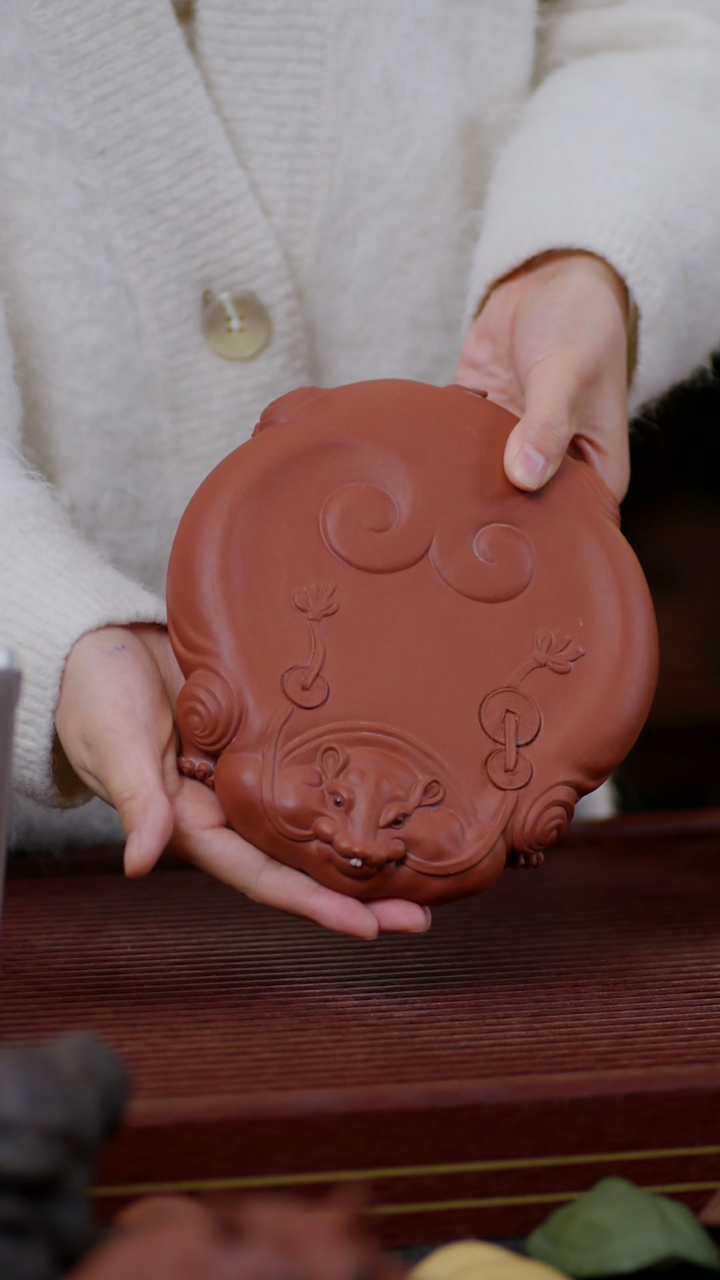【闪购商品】紫砂茶宠老鼠壶承