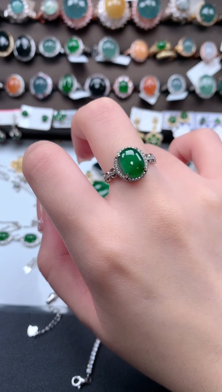 【闪购商品】翡翠戒指银S925镶嵌896234