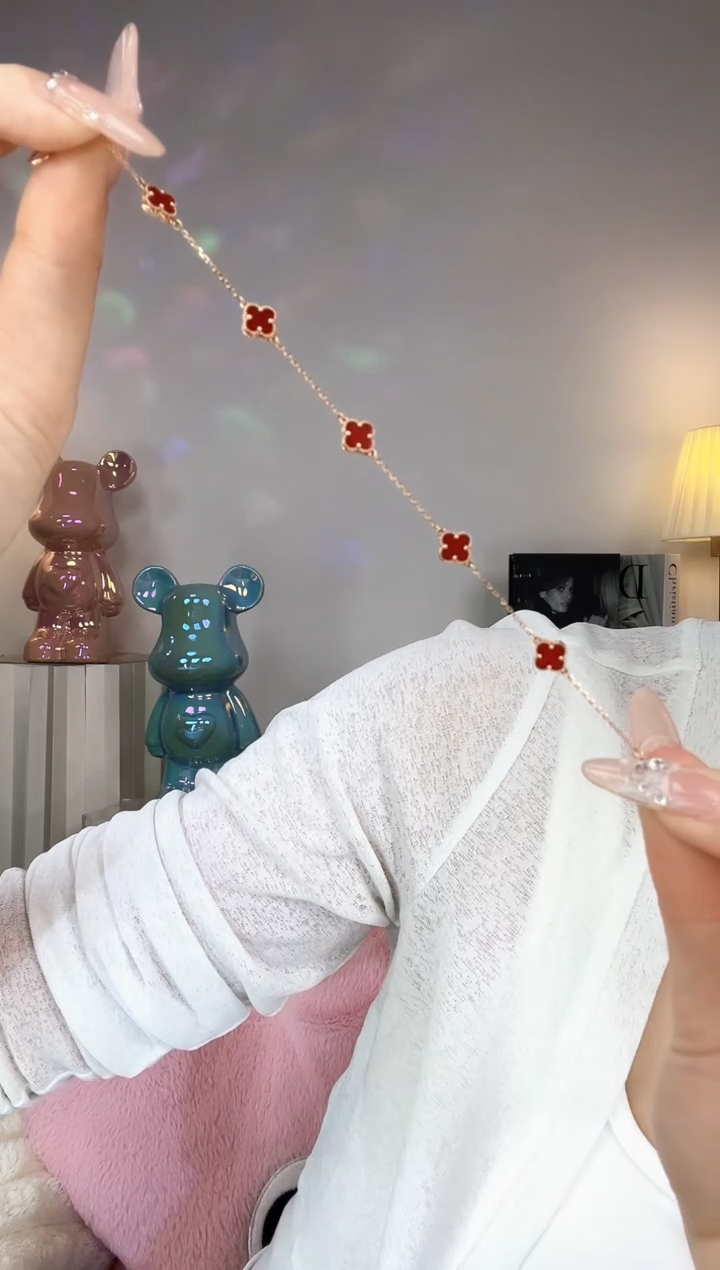 【闪购商品】玛瑙/玉髓手链18K金镶嵌红色手链