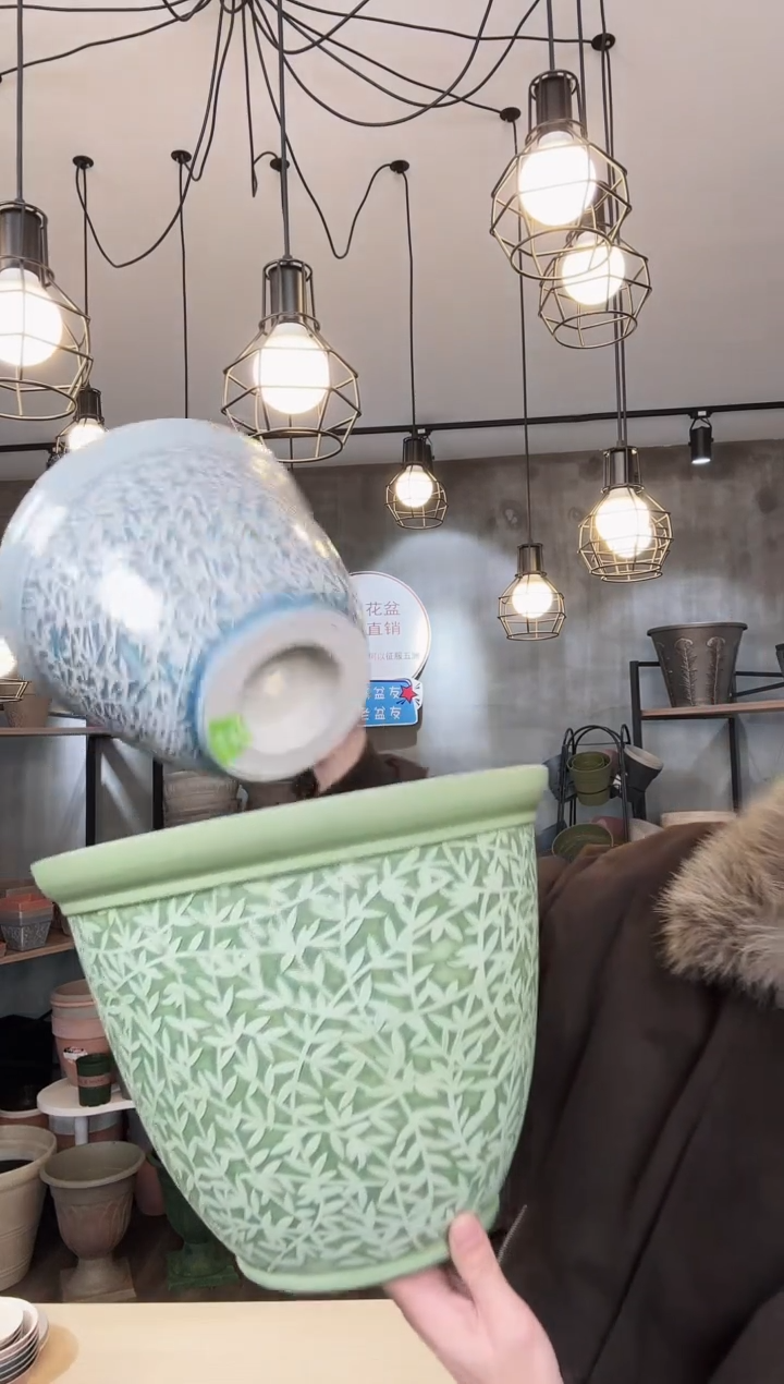 【闪购商品】塑料9.33寸12寸藤蔓盆混色2只