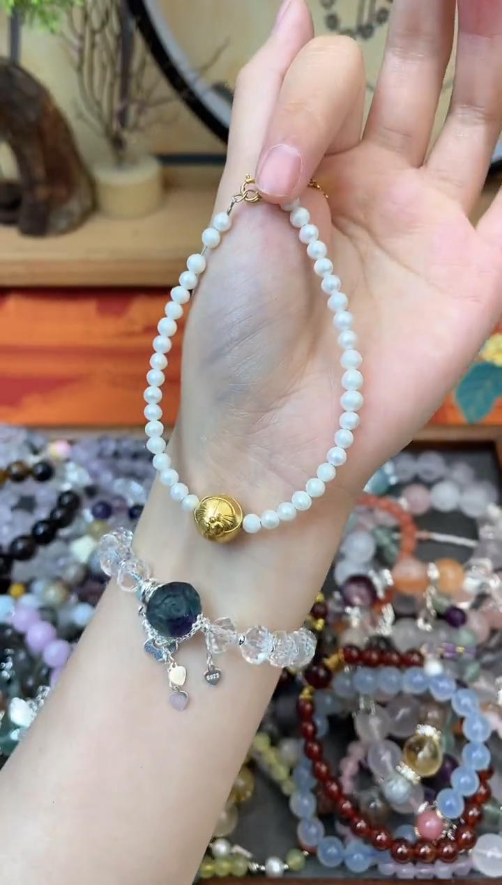 【闪购商品】淡水珍珠手绳银S925镶嵌286