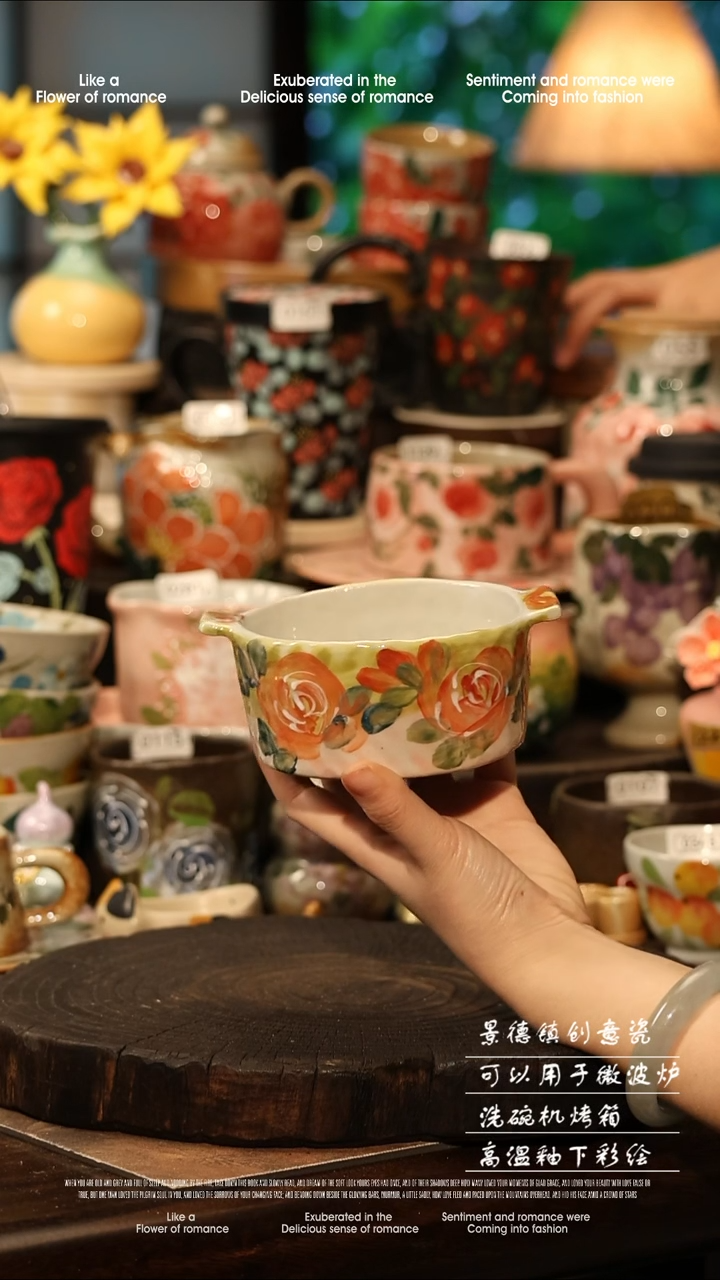 陶瓷景德镇高温釉下彩手工手绘款式