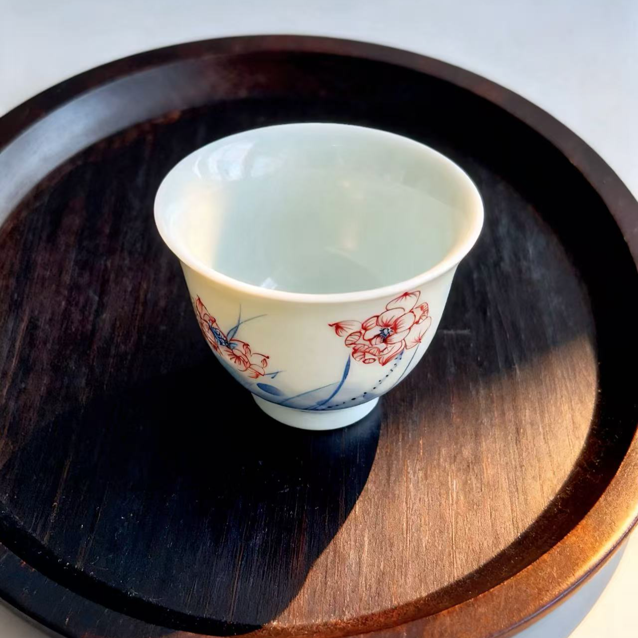 文浩柴窑 景德镇陶瓷主人杯青花釉里红高端茶具品茗杯女士茶盏