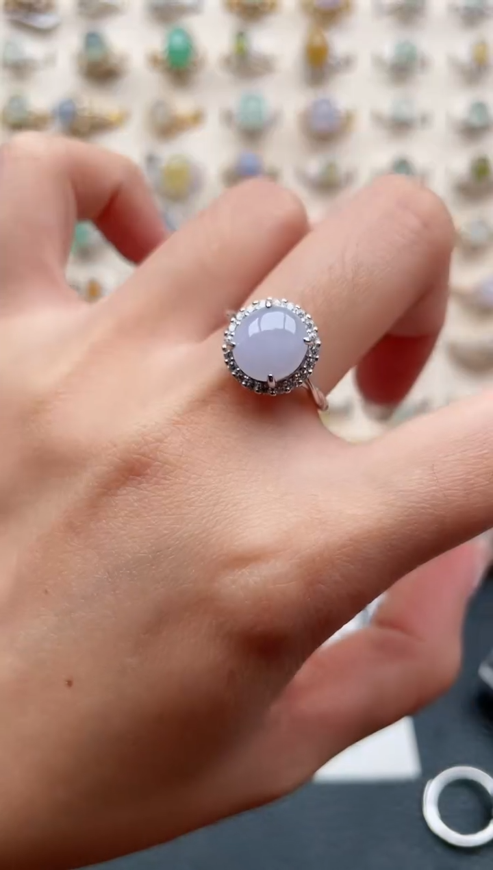 【闪购商品】翡翠戒指银S925镶嵌1111