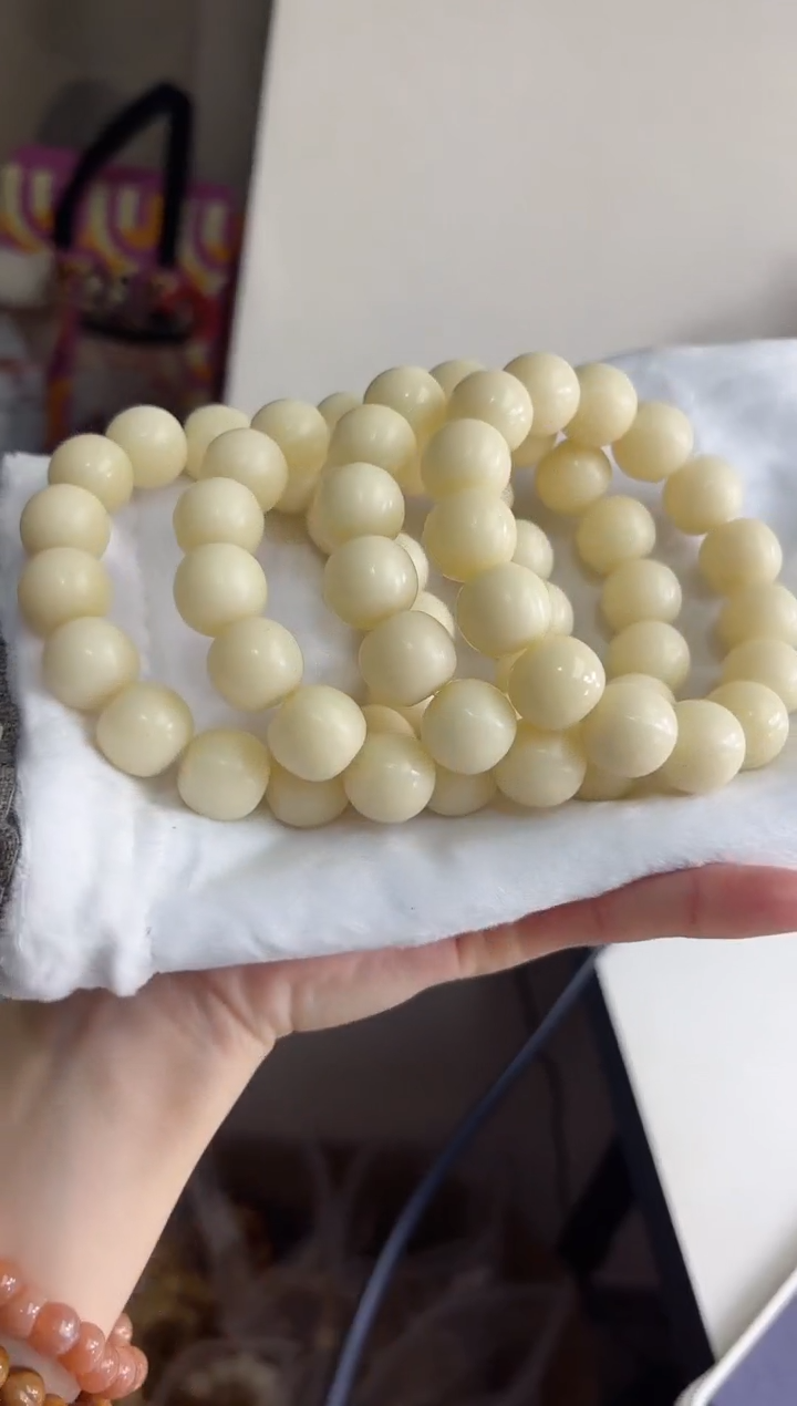 手串菩提根/象牙果沐m86糯米糍干磨苹果14*16mm手串（现穿）