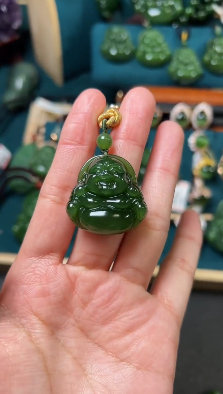 【闪购商品】和田玉（碧玉）颈饰未镶嵌碧玉30×30×10左右