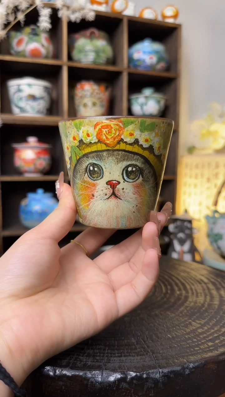 【闪购商品】唐老师七彩猫猫杯子