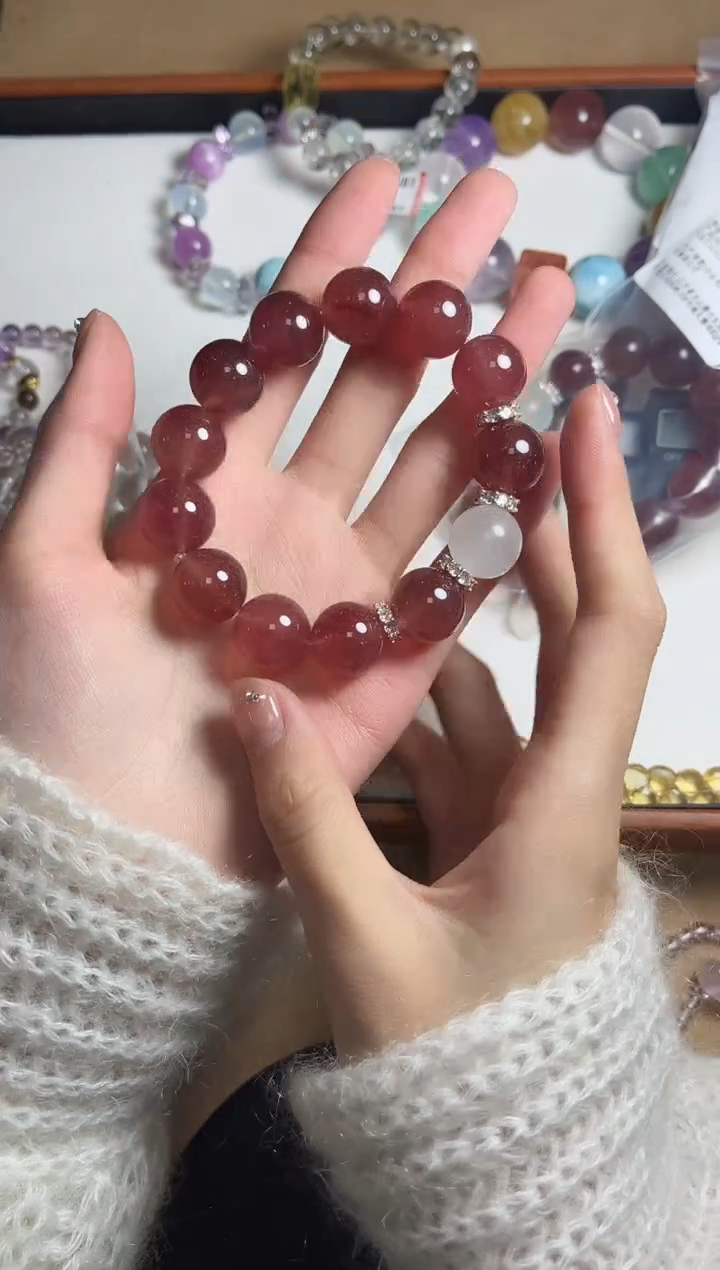 未镶嵌手链水晶14-83草莓晶设计款手链