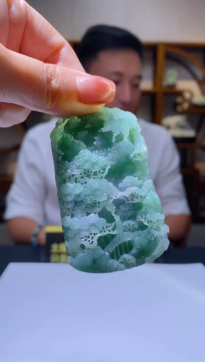 定制翡翠未镶嵌36/0726/W/发其一件/山水