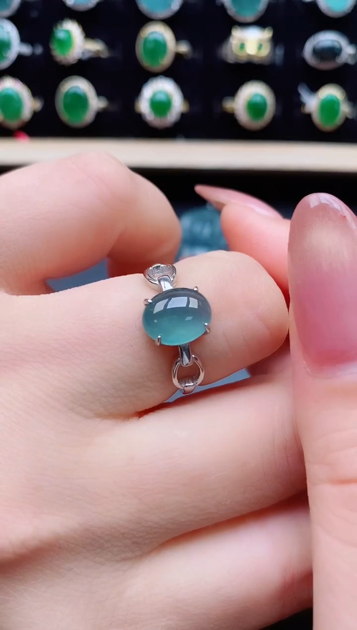 翡翠戒指银S925镶嵌321321