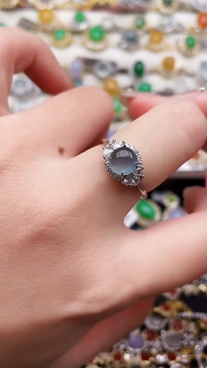 银S925镶嵌戒指翡翠17