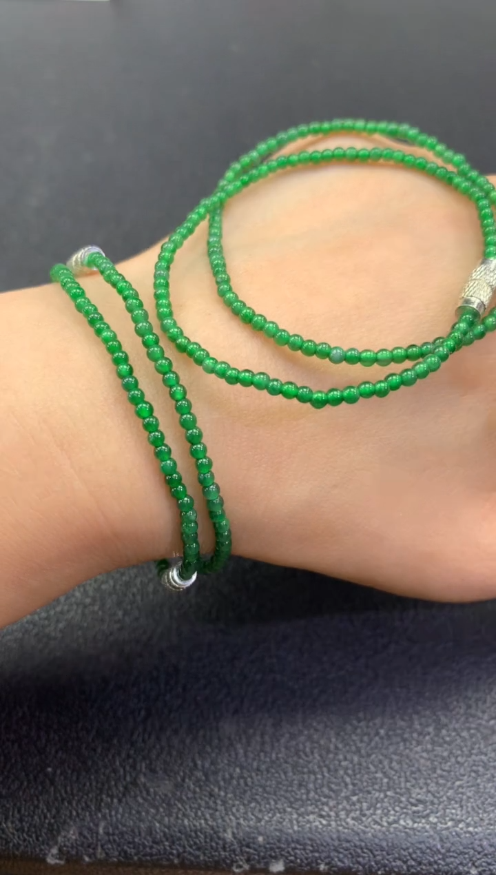 未镶嵌手串翡翠FC508 翡翠小米珠手串 多样性发其一
