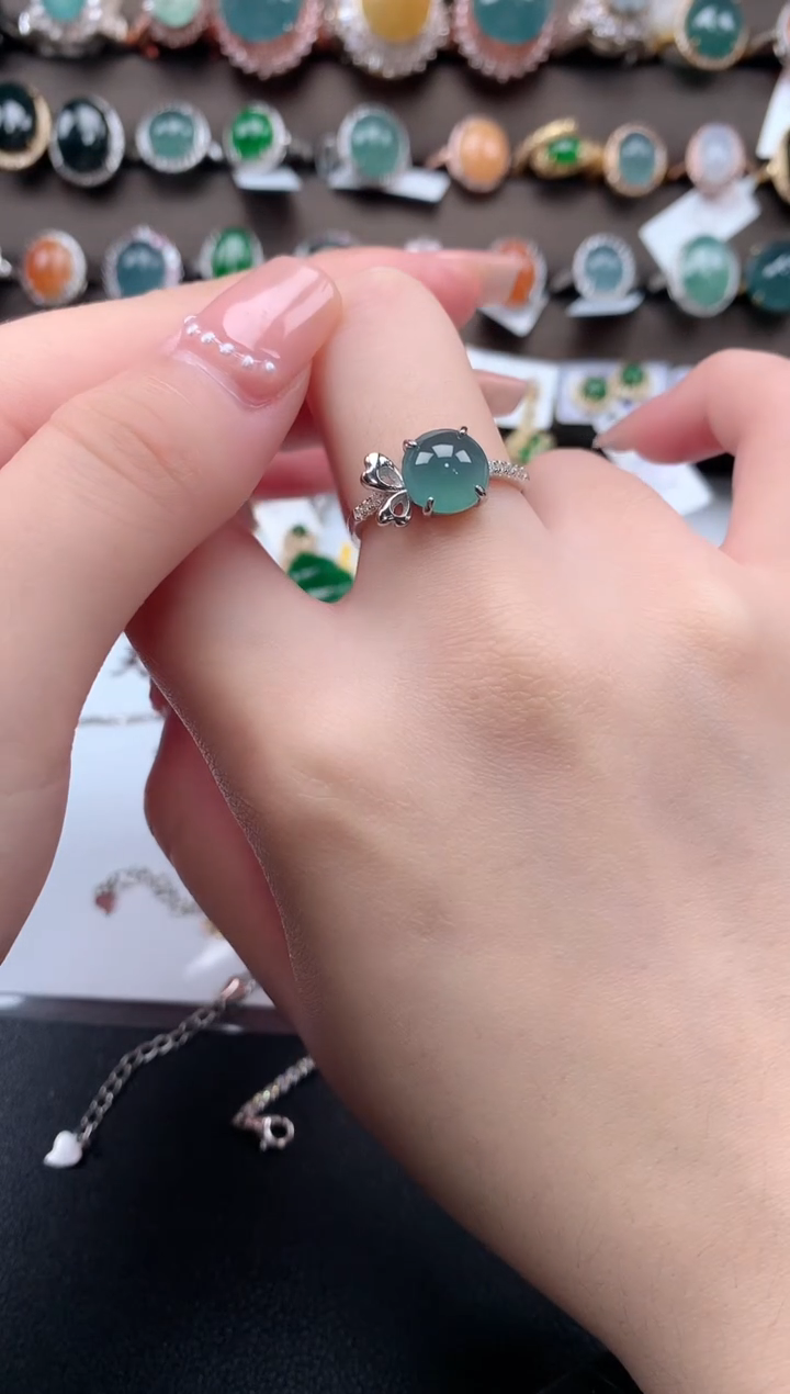 【闪购商品】翡翠戒指银S925镶嵌51242