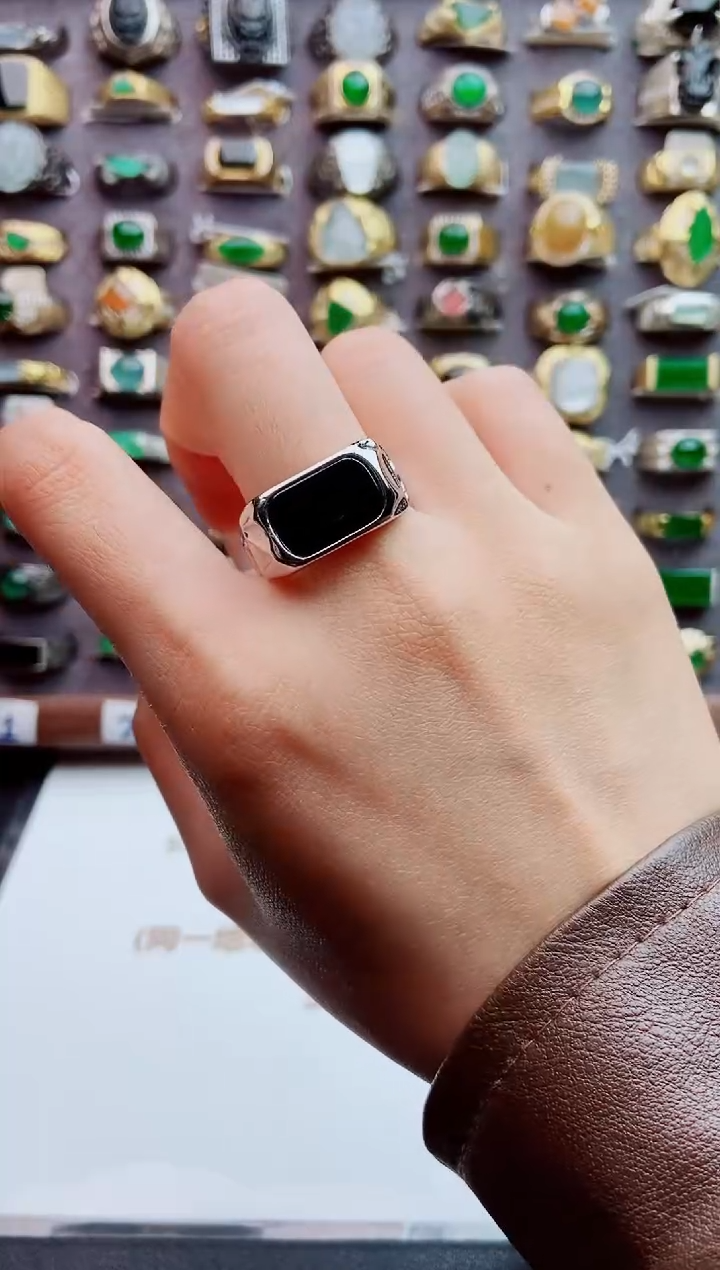 未镶嵌戒指翡翠天然翡翠男戒