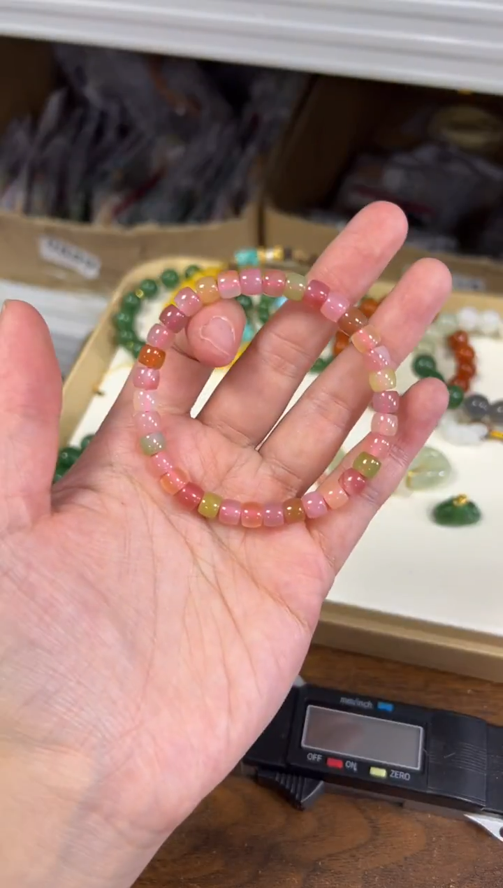 未镶嵌手链玛瑙/玉髓西瓜盐源玛瑙精工直切手链[6028]